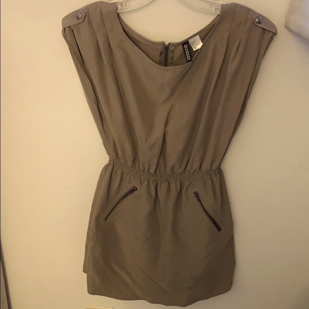 Tan Gray Mini Dress